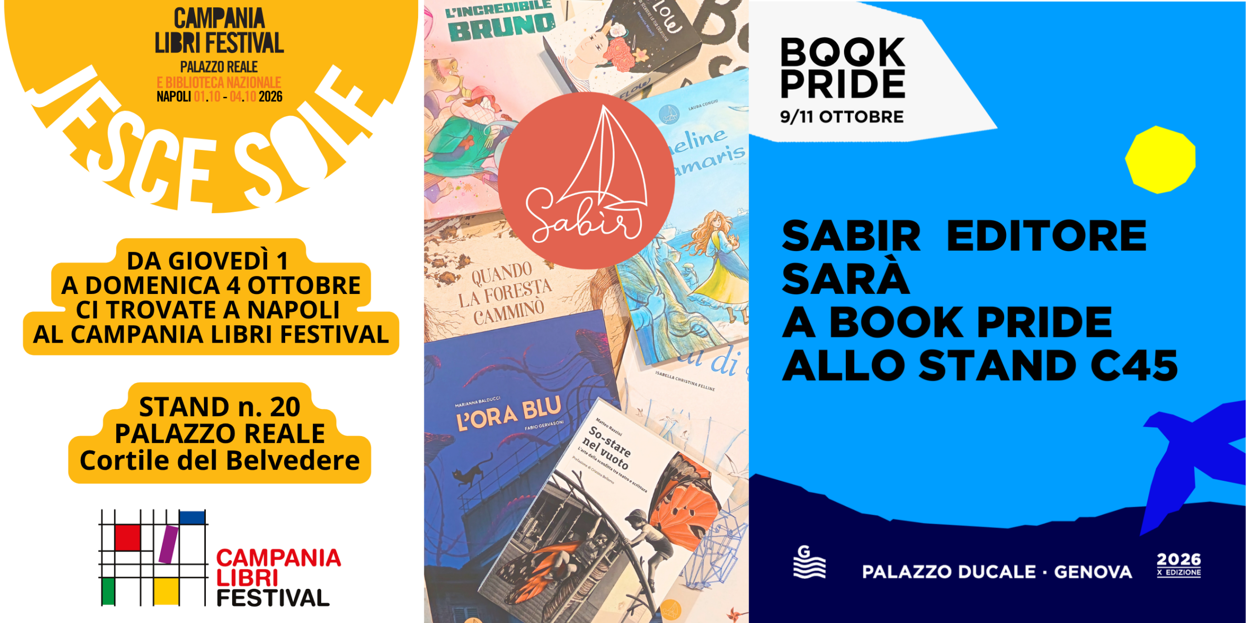 Le nostre prossime fiere del libro Campania e Bookpride genova